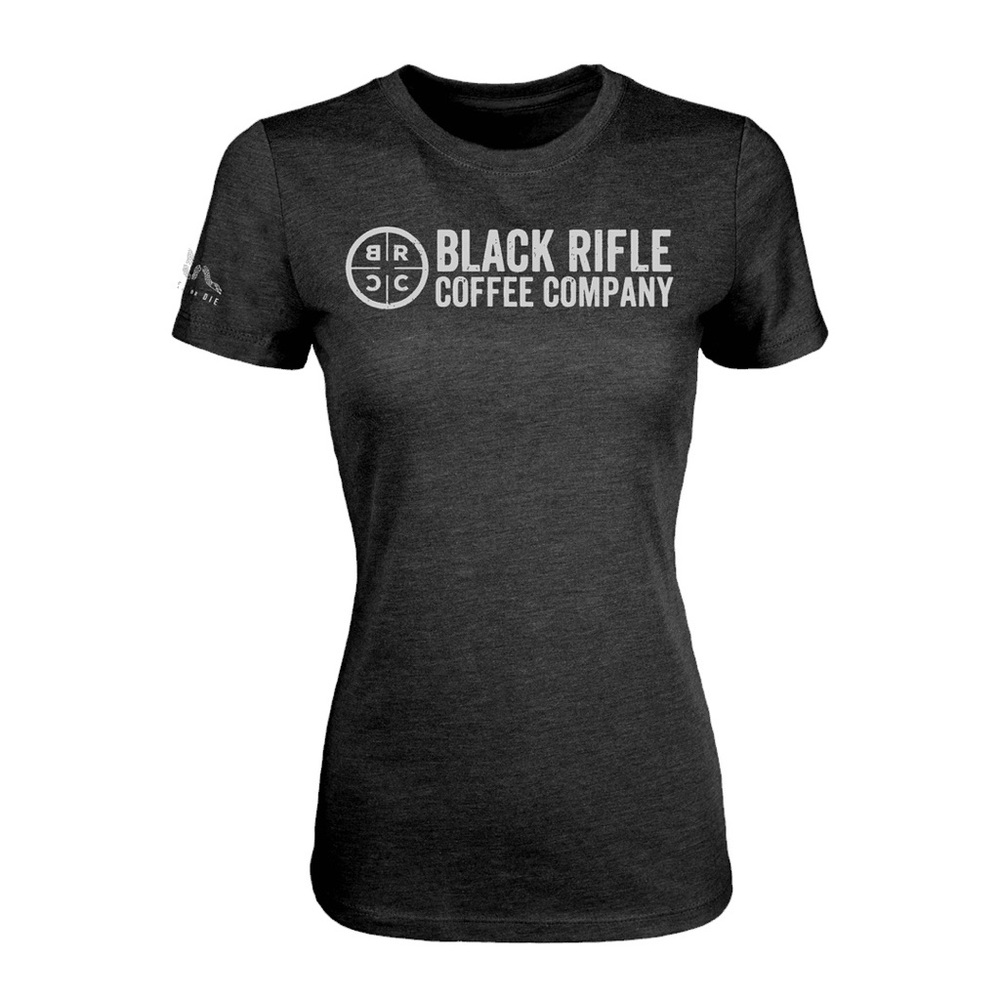 Black Rifle Coffee Women's Vintage Black Fitted Classic Logo T-shirt Size Large